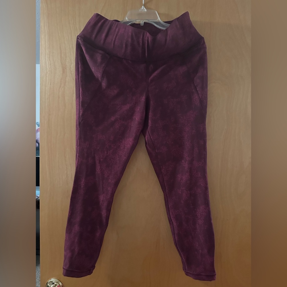 Livi Active Burgundy High-Waist Leggings